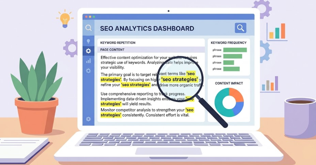 Example of checking repeated keyword usage on a web page